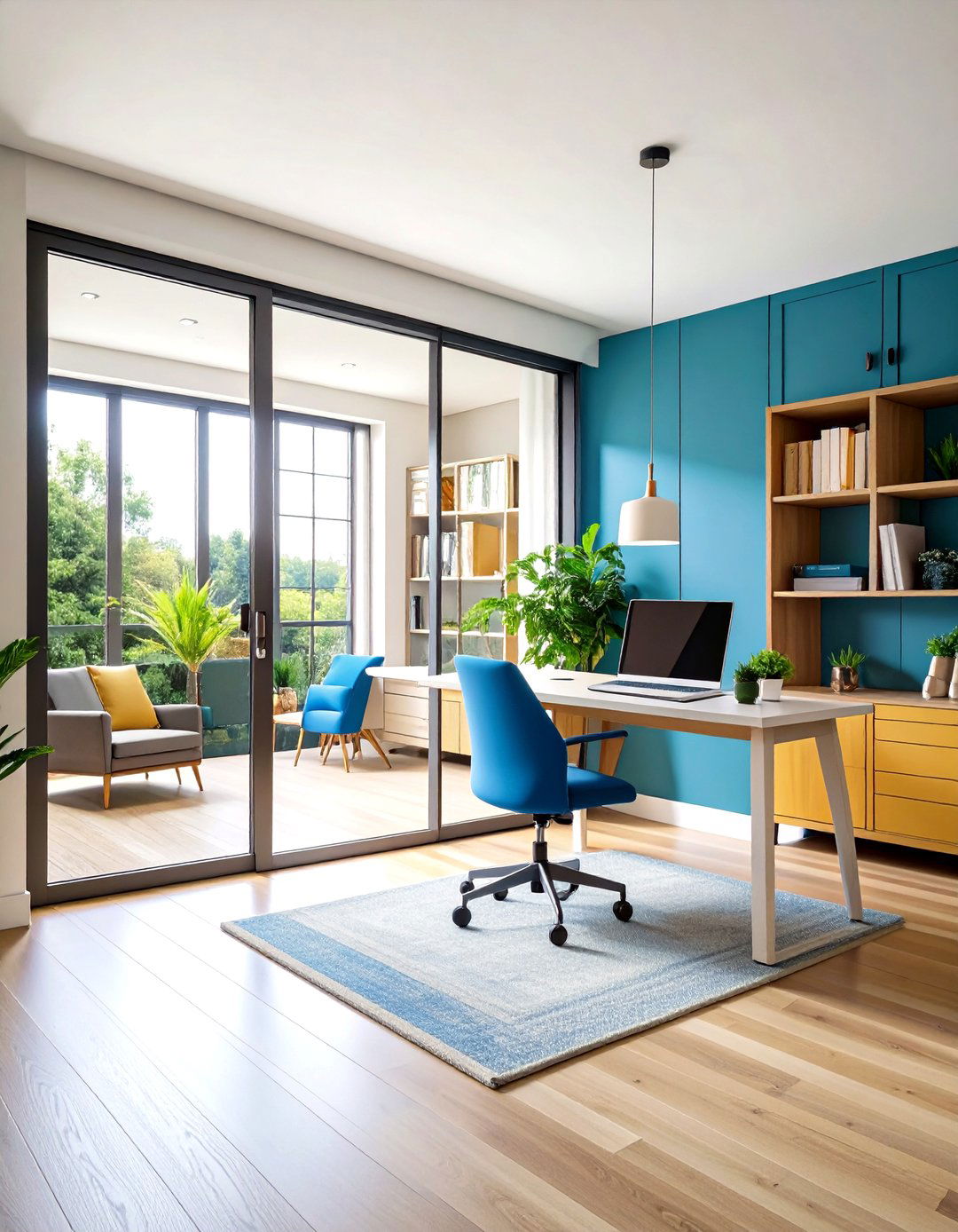 Space Saving Pocket Door - 24 Home Office Door Ideas