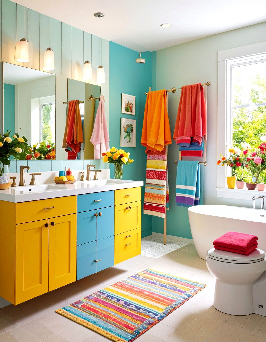 Space Saving Vertical Design - 24 Family Bathroom Ideas