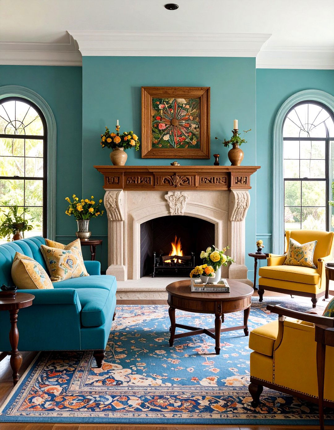Spanish Colonial Fireplace Centerpiece - 24 Spanish Style Living Room Ideas