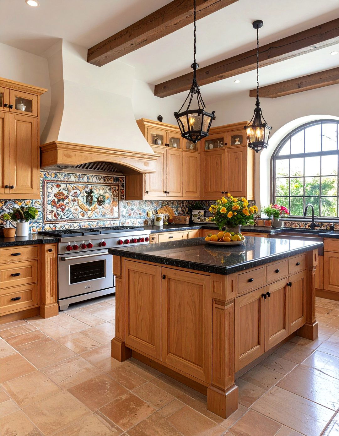 Spanish Colonial Kitchen with Dark Granite Hacienda Style - 24 Black Granite Countertops Kitchen Ideas