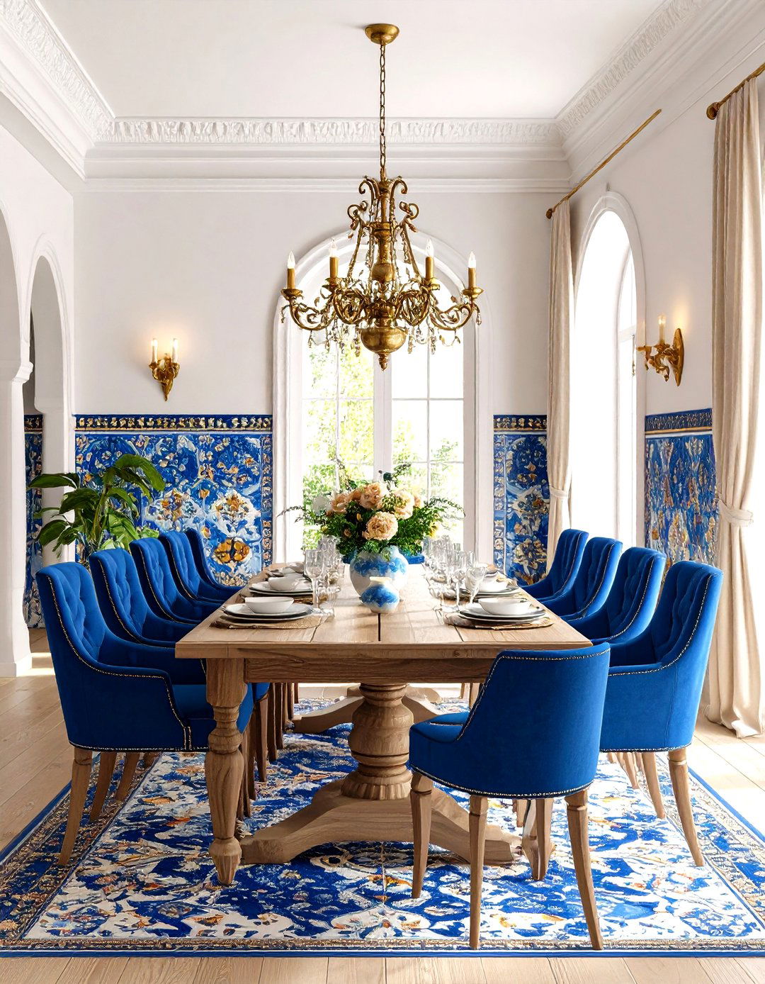 Spanish Dining Room with Tile Accent Wall - 24 spanish interior design ideas