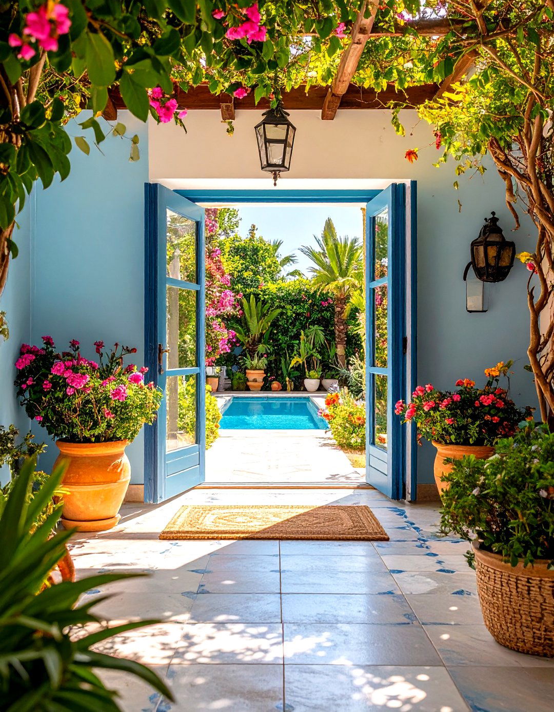 Spanish Door Courtyard Entry Design - 24 Spanish Style Front Door Ideas