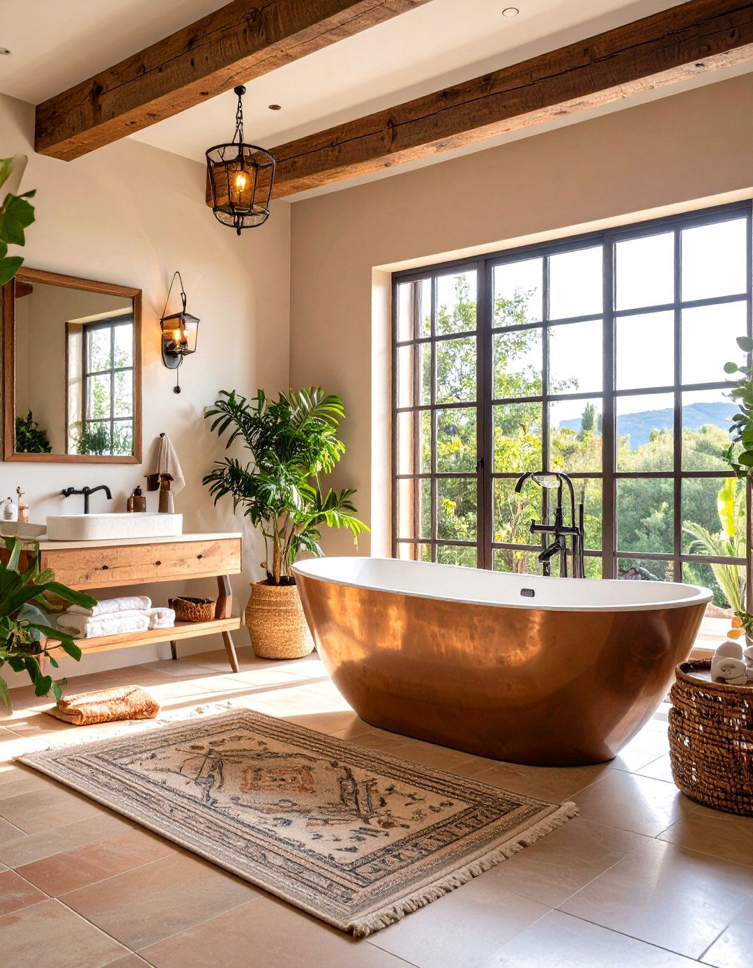 Spanish Master Bathroom with Freestanding Tub - 24 spanish interior design ideas