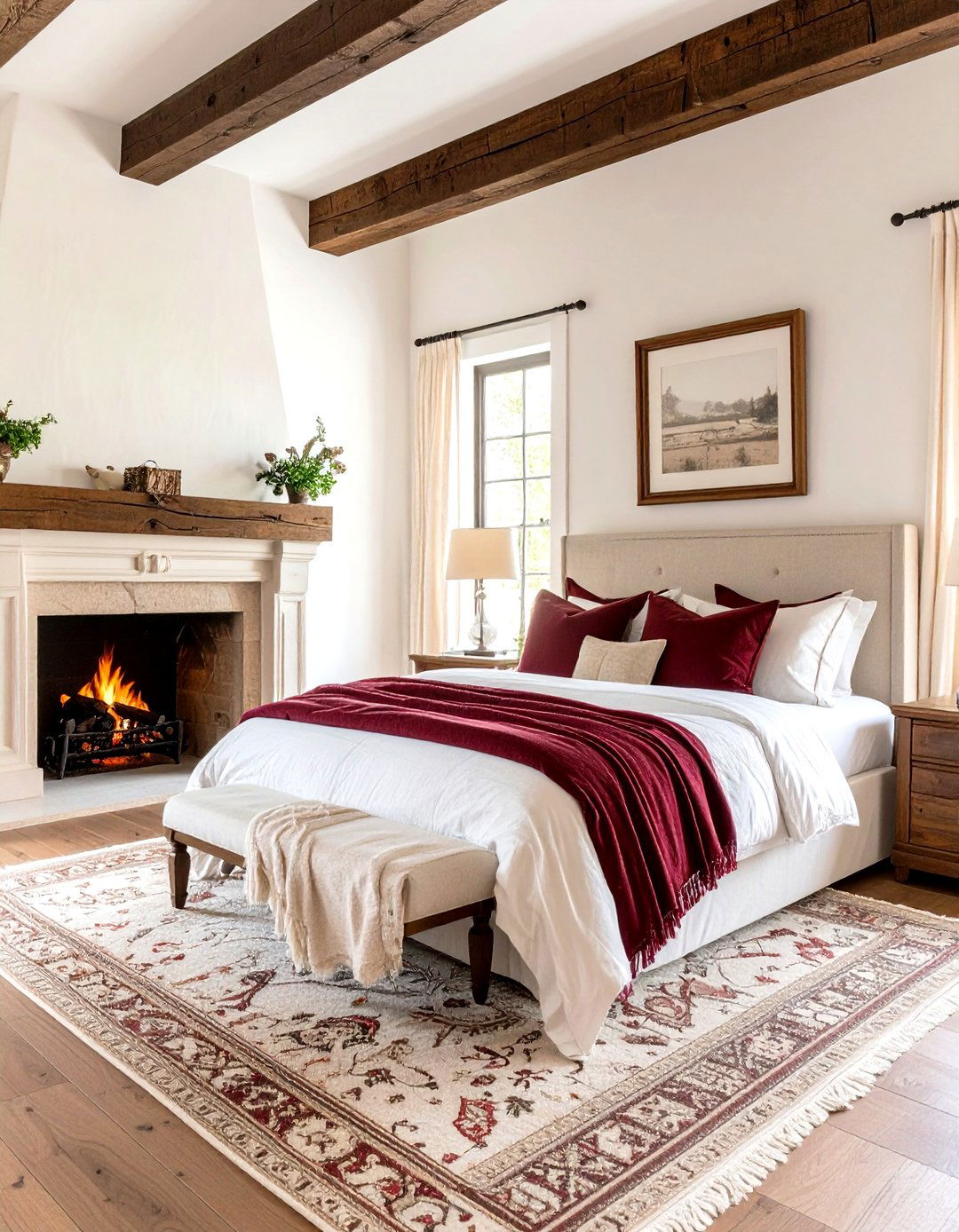Spanish Master Suite with Romantic Fireplace - 24 spanish interior design ideas