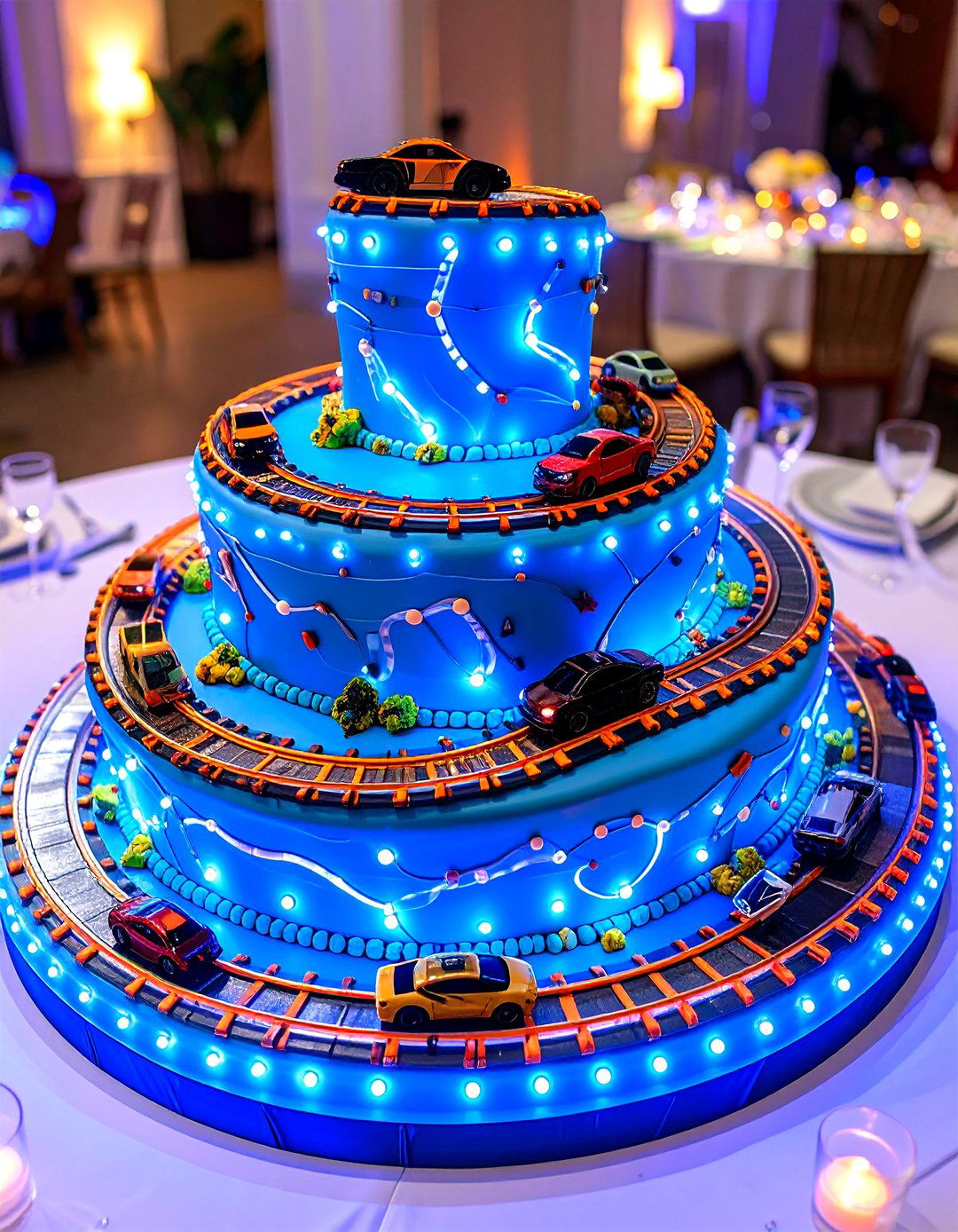 Speed Demon Cake Centerpiece - 24 Hot Wheels Birthday Party Ideas