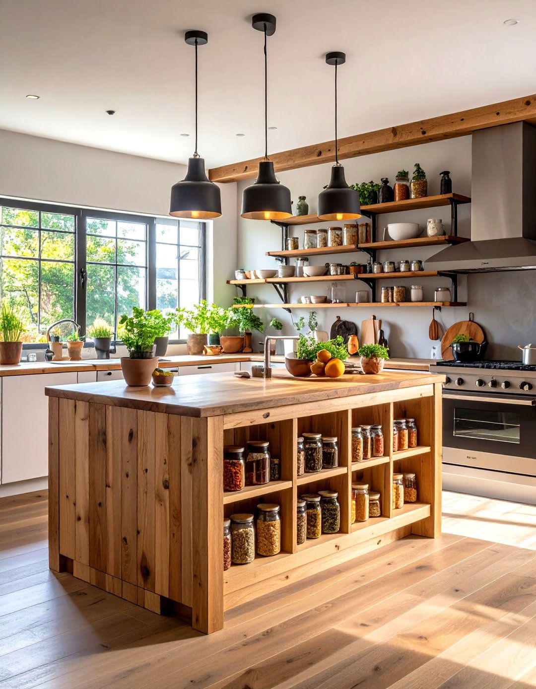 Spice Rack Kitchen Island - 24 Rustic Kitchen Island Ideas