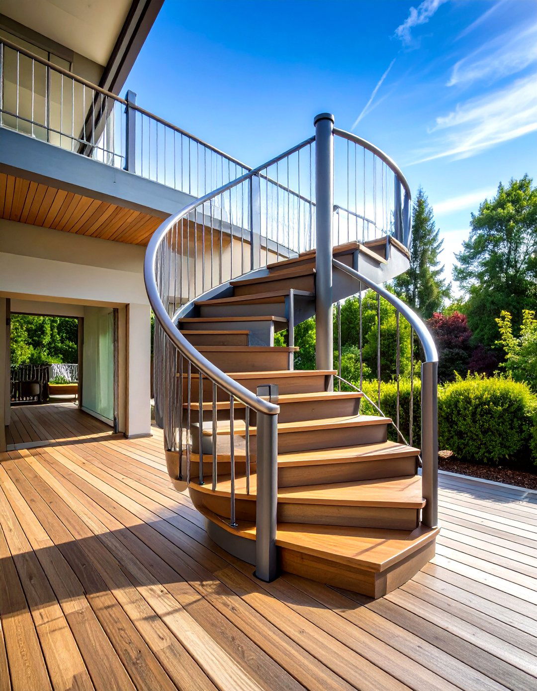 Spiral Space Saving Deck Stairs - 24 Deck Steps Ideas