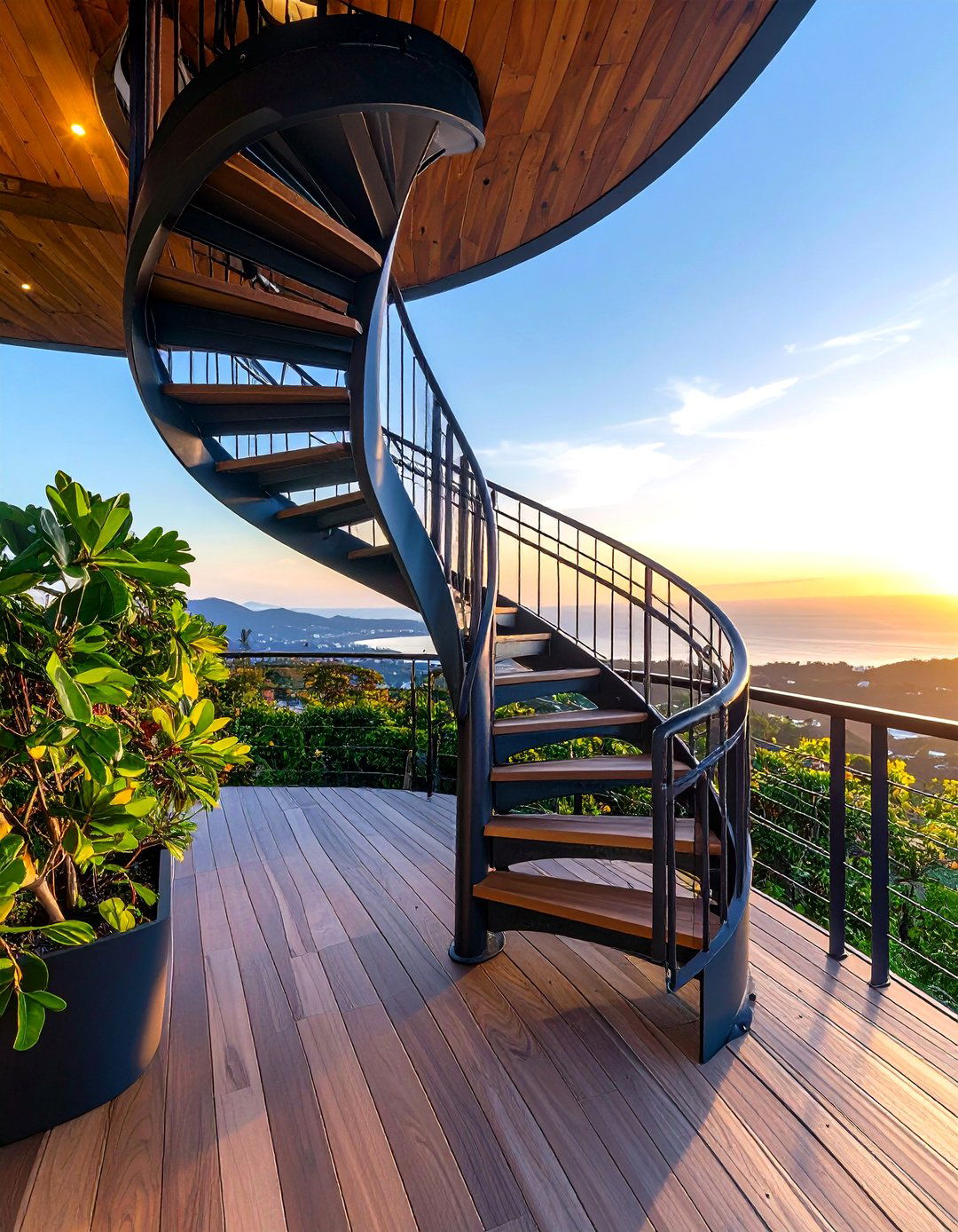 Spiral Staircase Deck Access - 24 Small Deck Ideas