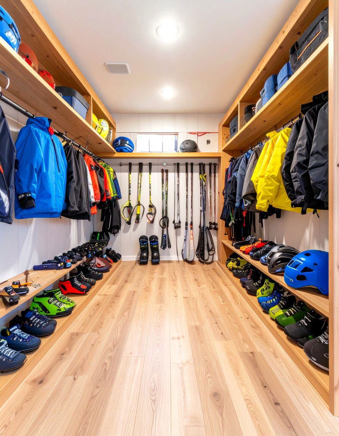 Sports Equipment Boot Room with Specialized Storage - 24 Boot Room Ideas