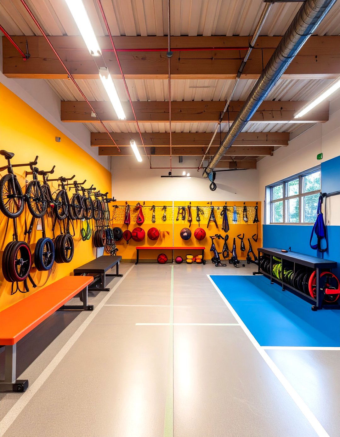 Sports Equipment Garage Center - 24 Garage Decor Ideas