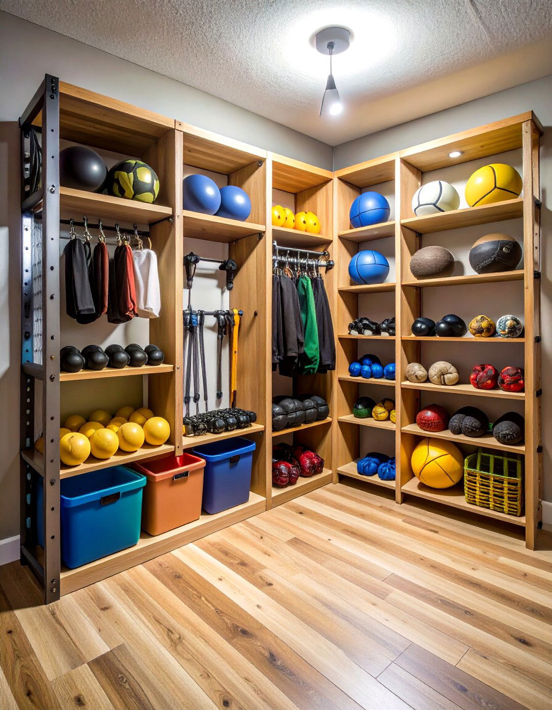 Sports Equipment Organization Zones - 24 Basement Storage Ideas