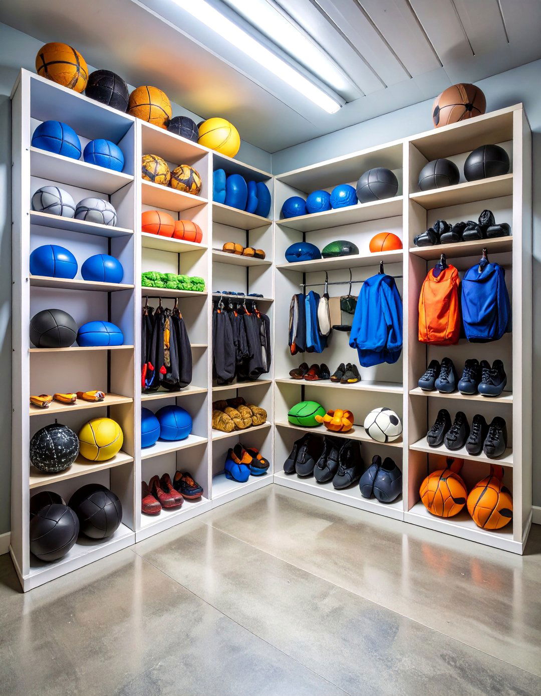 Sports Equipment Storage Zone - 24 Garage Storage Ideas