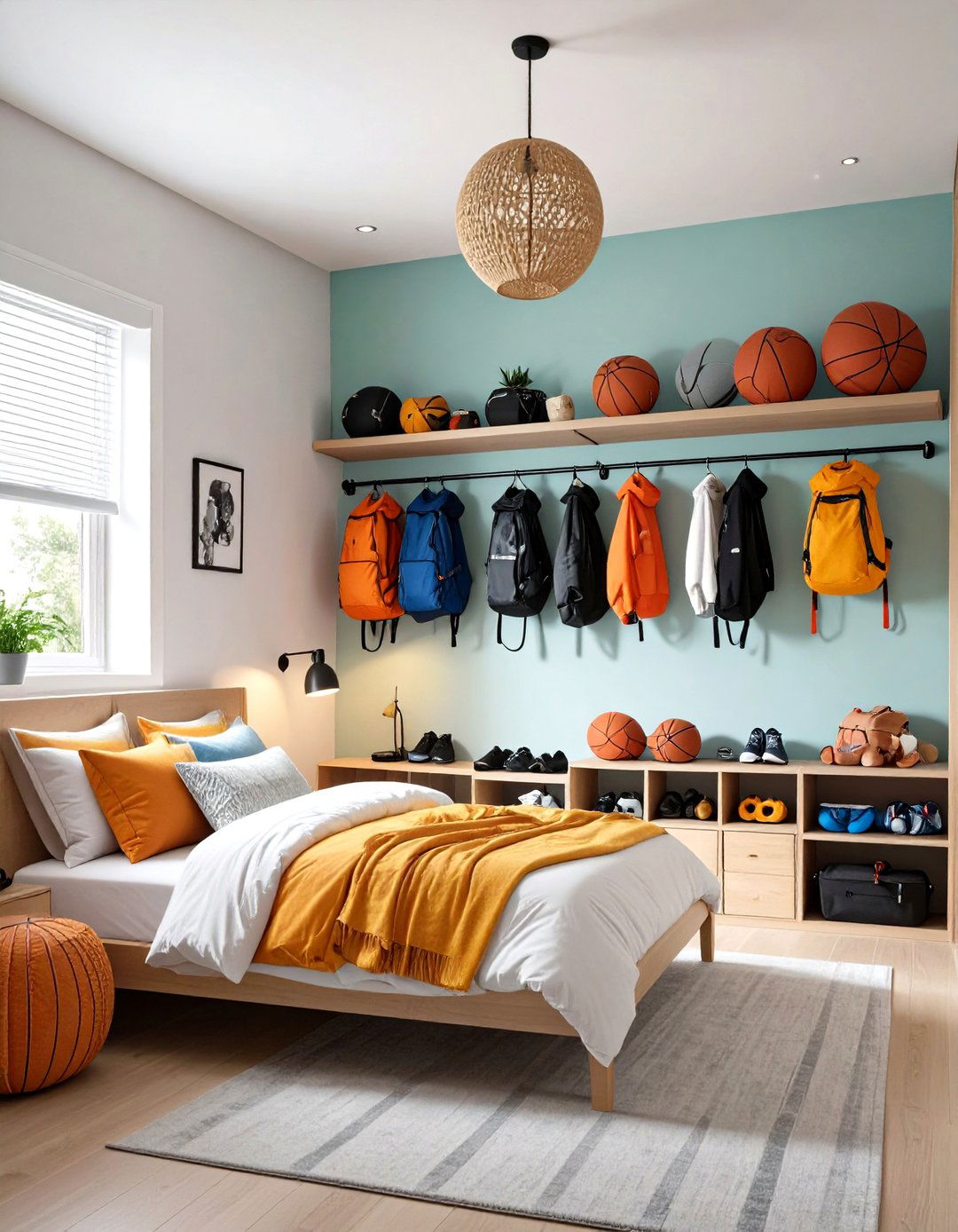 Sports Equipment Wall Mounts - 24 basketball room decor ideas