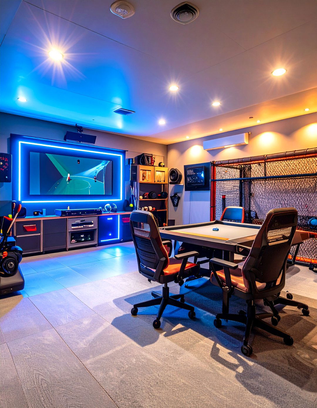 Sports Simulation Arena - 24 Garage Game Room Ideas