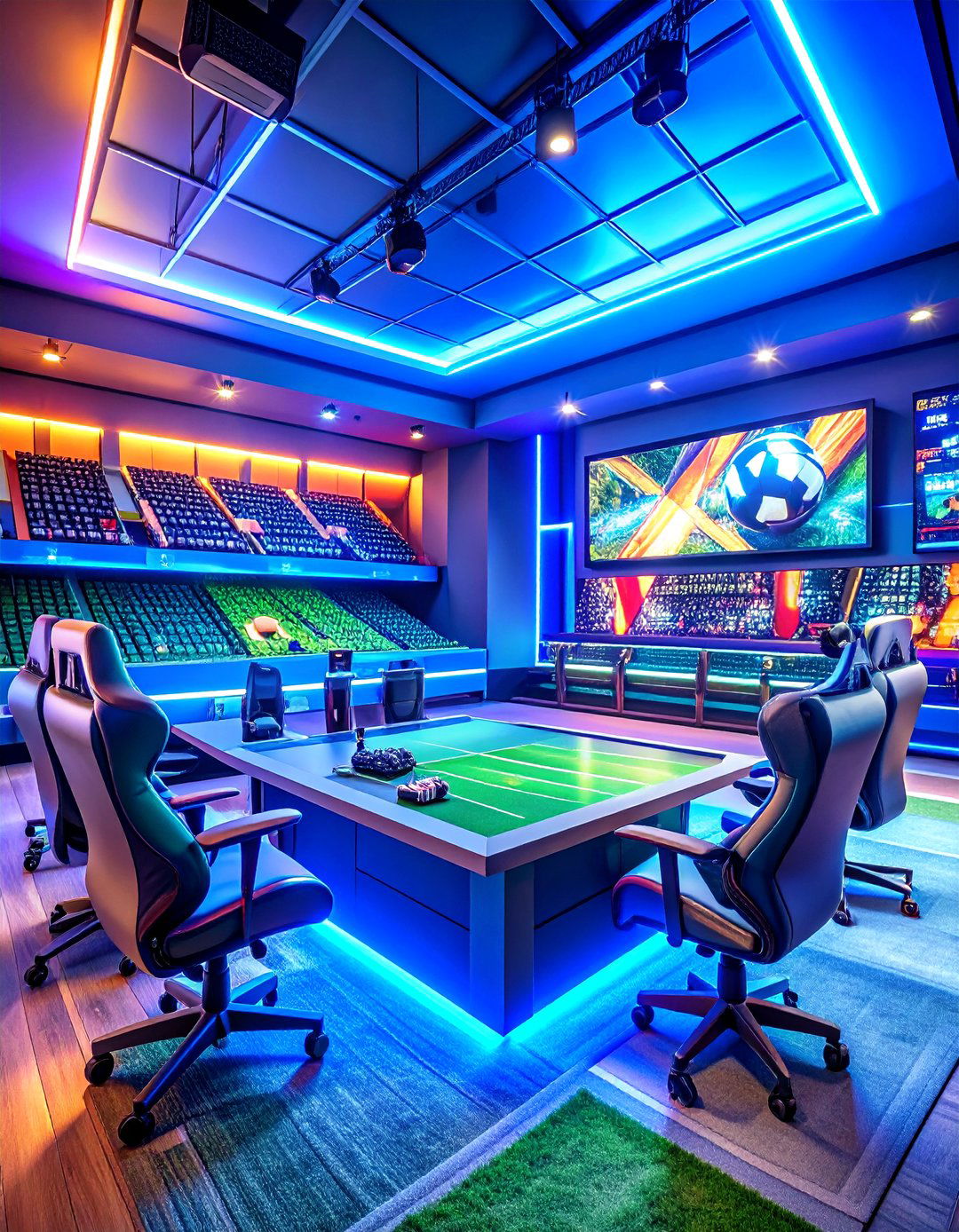 Sports Themed Gaming Arena - 24 Small Game Room Ideas