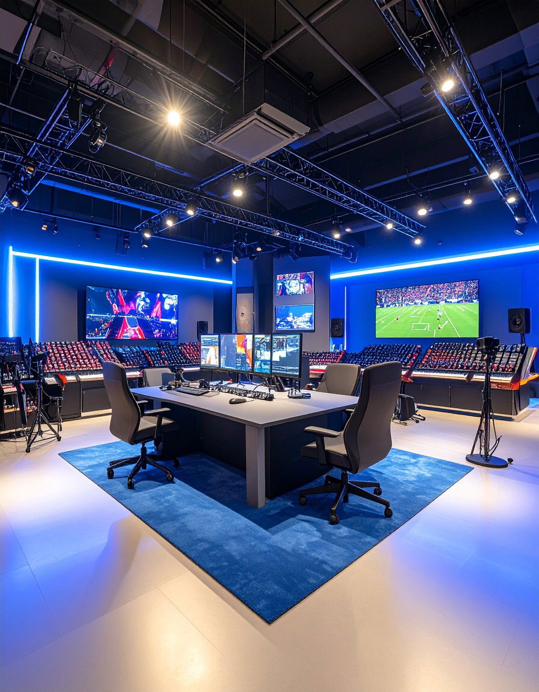 Sports Themed Podcast Arena - 24 Podcast Room Ideas