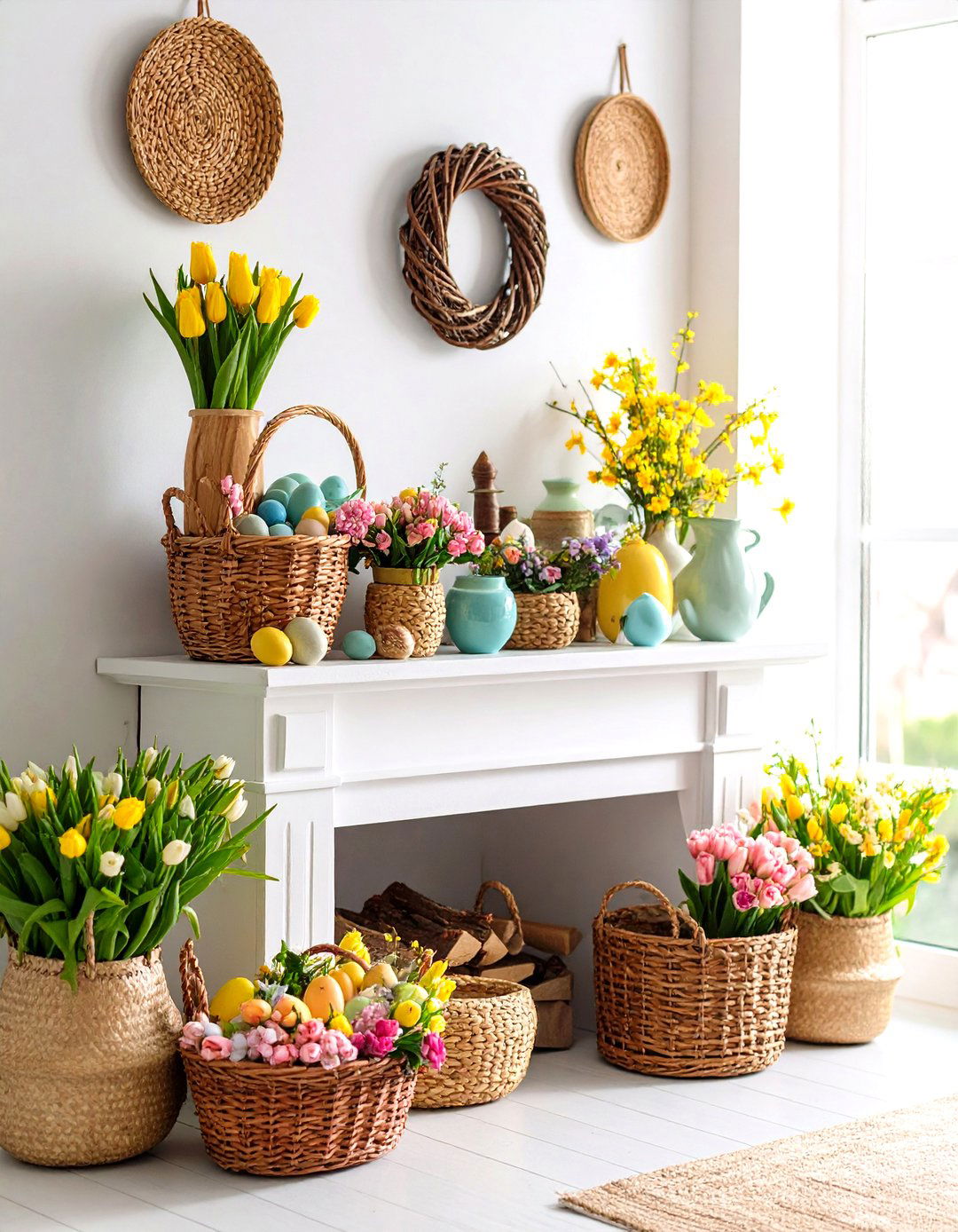Spring Artisan Showcase - 24 Spring Mantel Decor Ideas