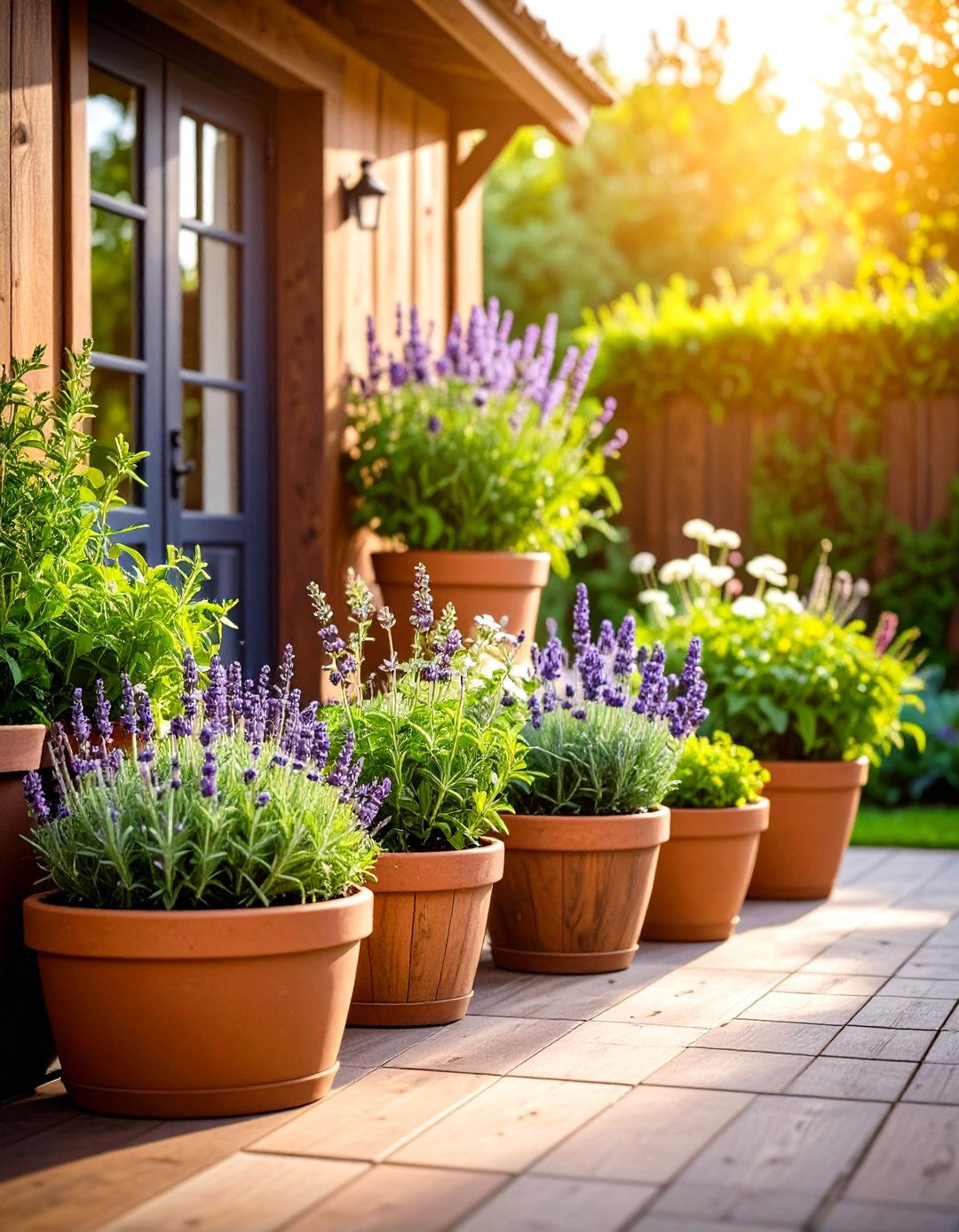 Spring Herb Garden Display - 24 Spring Front Door Decor Ideas