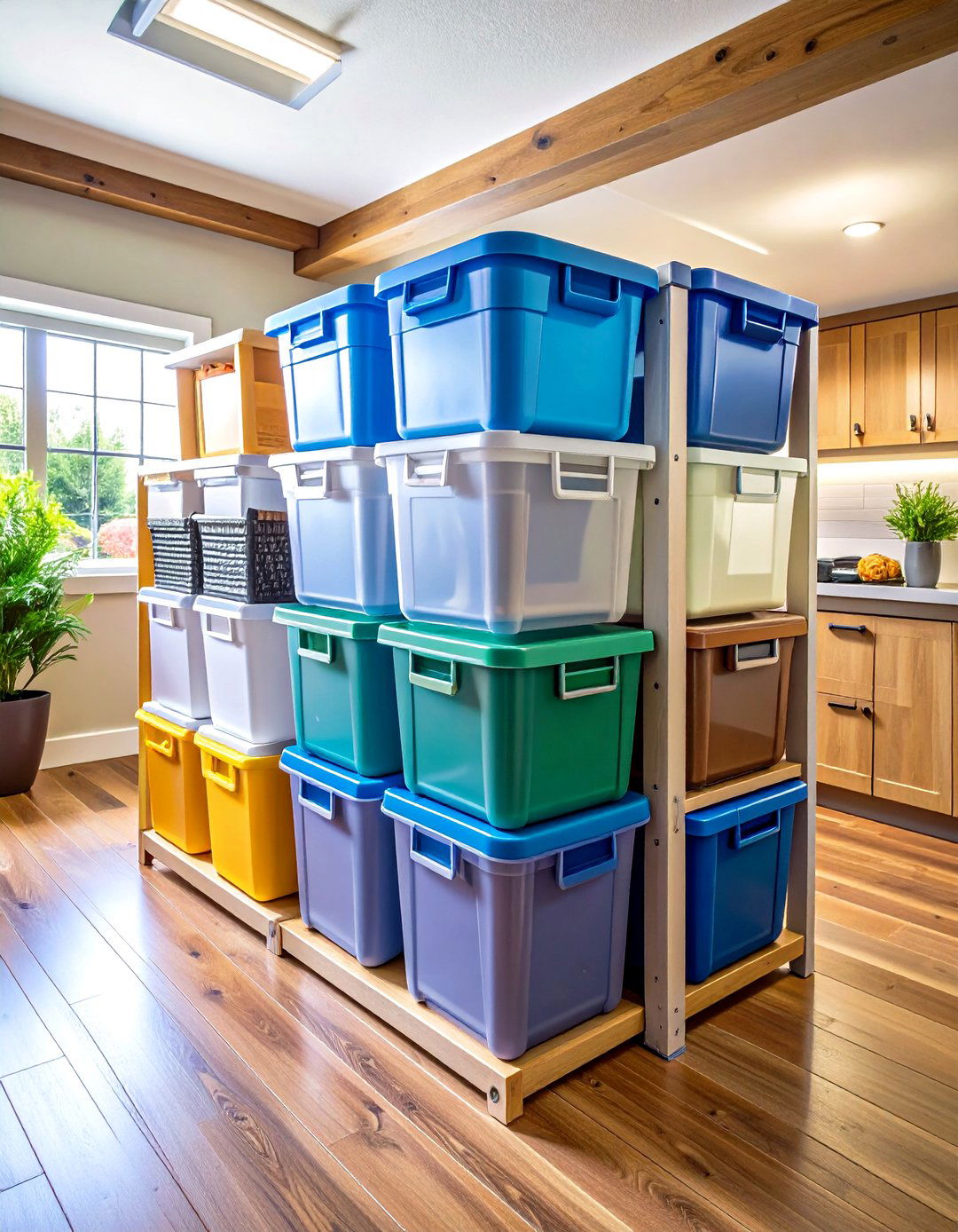 Stackable Bin Storage Towers - 24 Basement Storage Ideas
