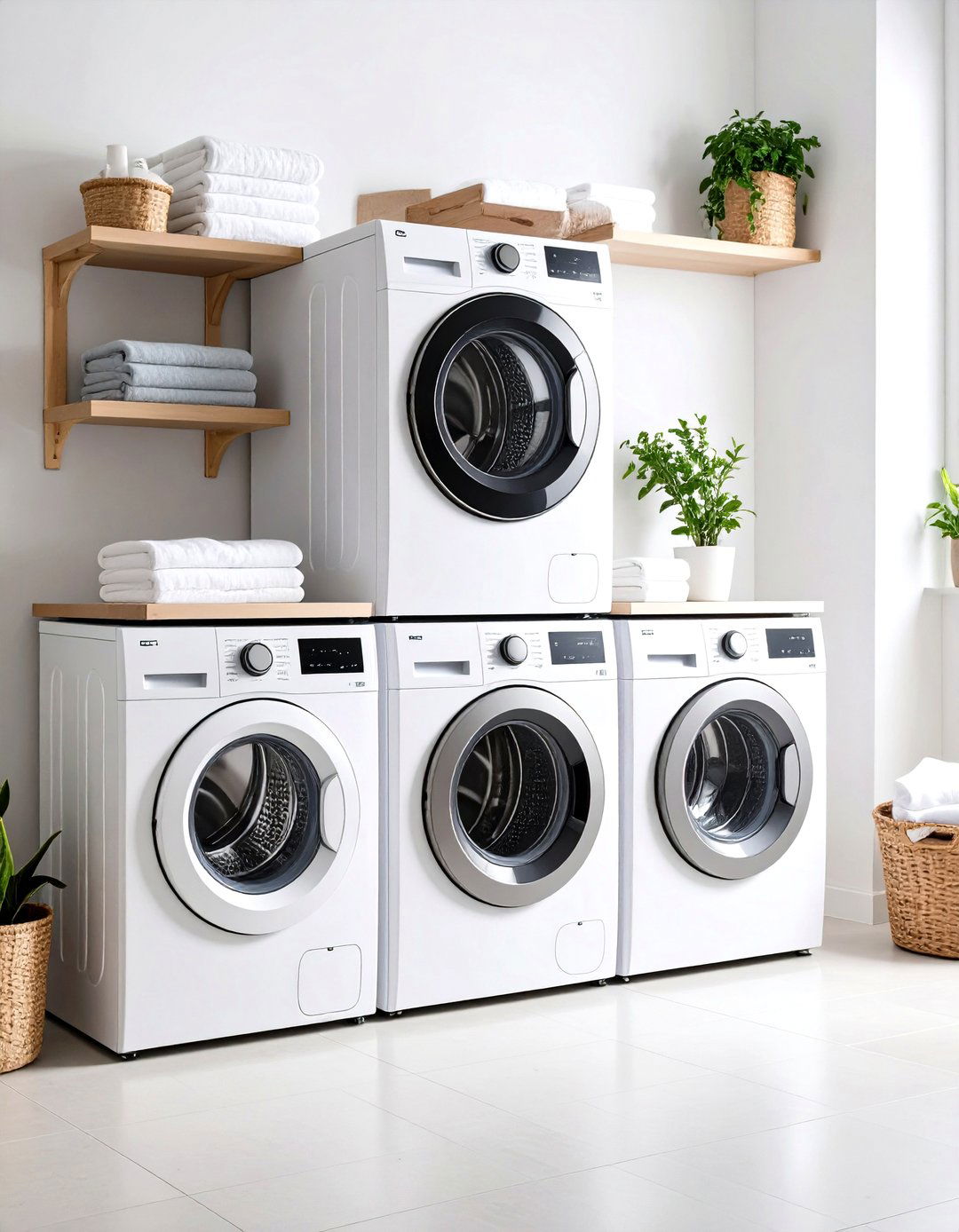 Stackable Washer Dryer Configuration - 24 Small Utility Room Ideas