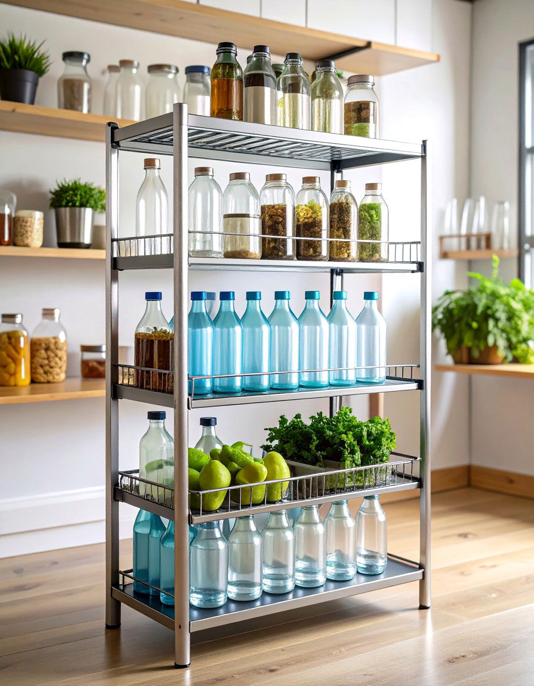 Stackable Water Bottle Rack System - 24 Water Bottle Storage Ideas