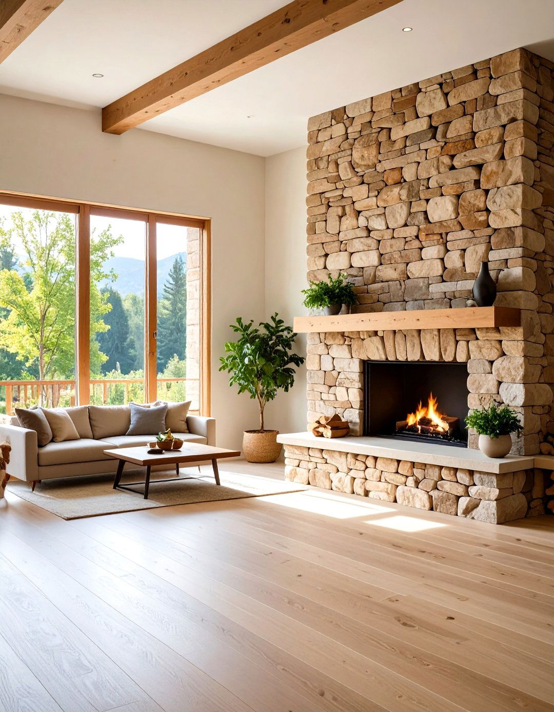 Stacked Stone Modern Installation
