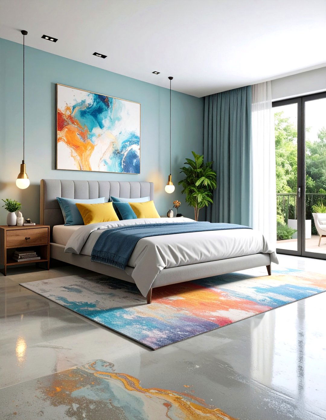 Stained Concrete Floors - 24 Bedroom Flooring Ideas