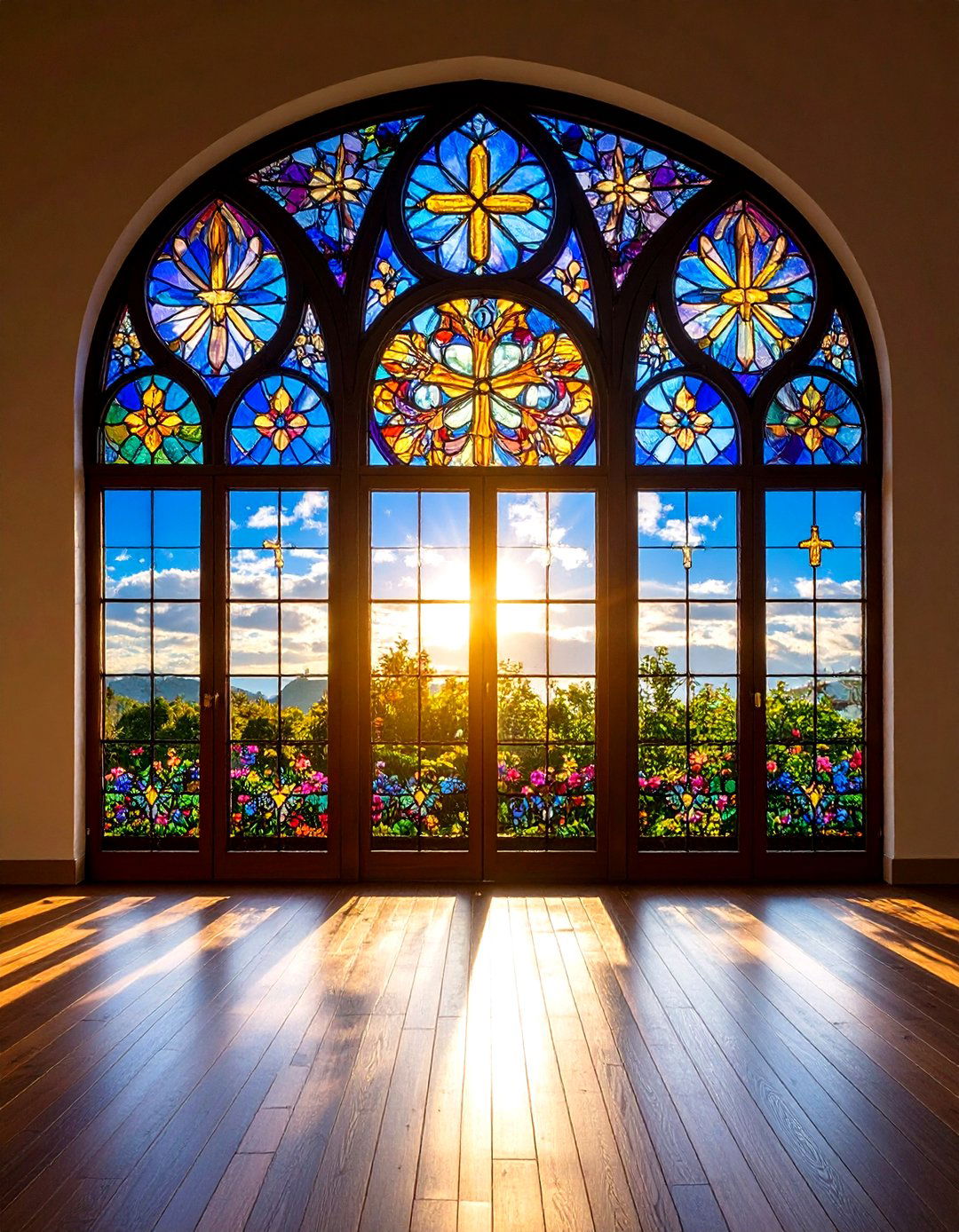 Stained Glass Cathedral Window Film - 24 Window Film Designs