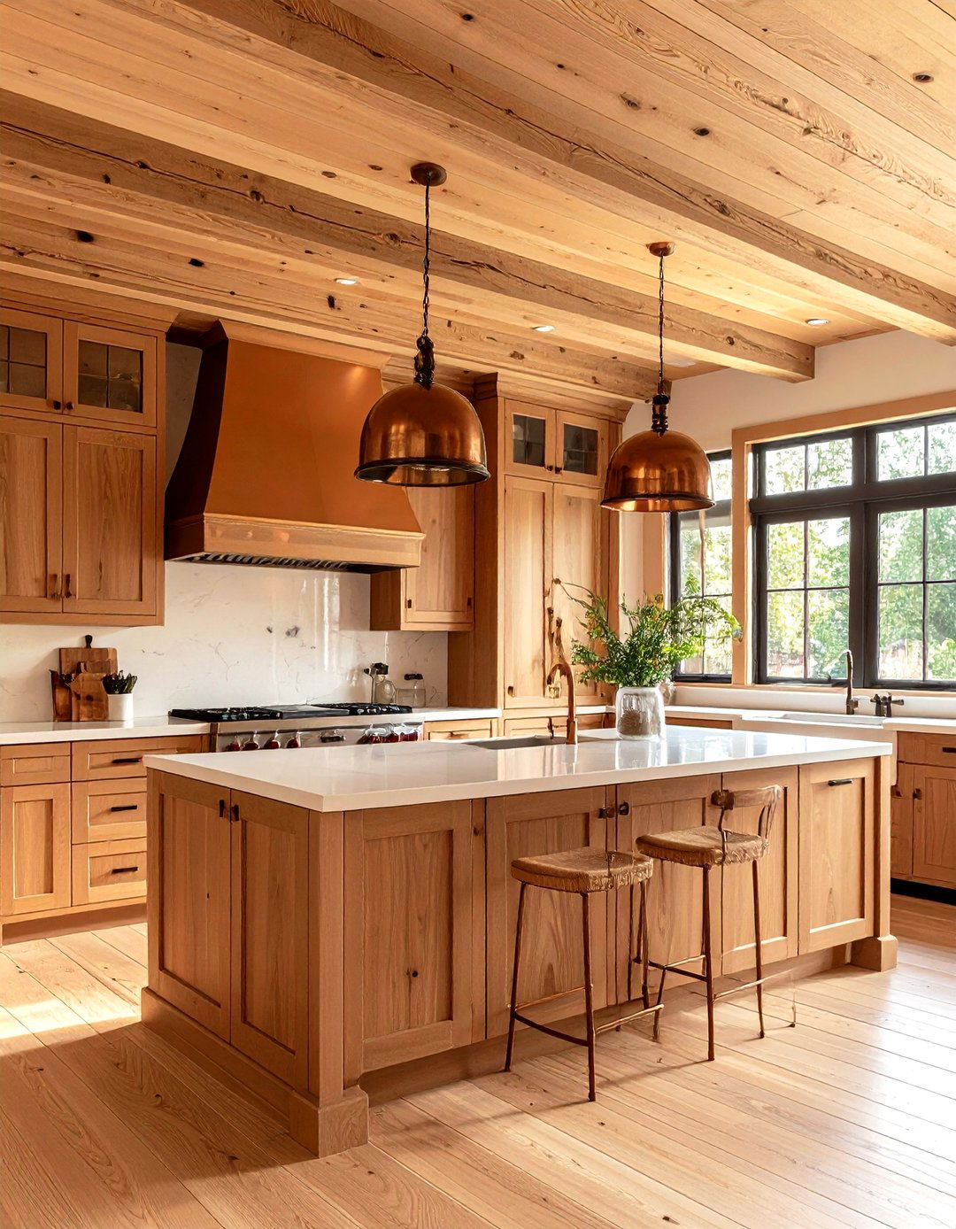 Stained Plank Kitchen Ceiling - 24 Wood Ceiling Kitchen Ideas