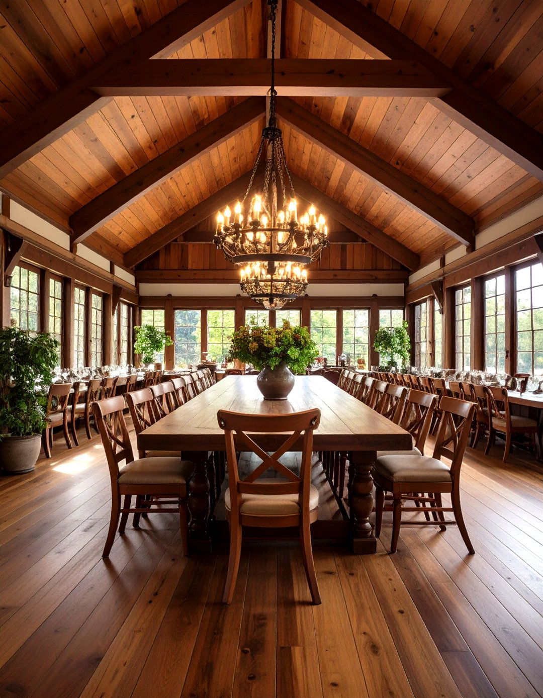 Stained Wood Ceiling Design - 24 Dining Room Ceiling Ideas