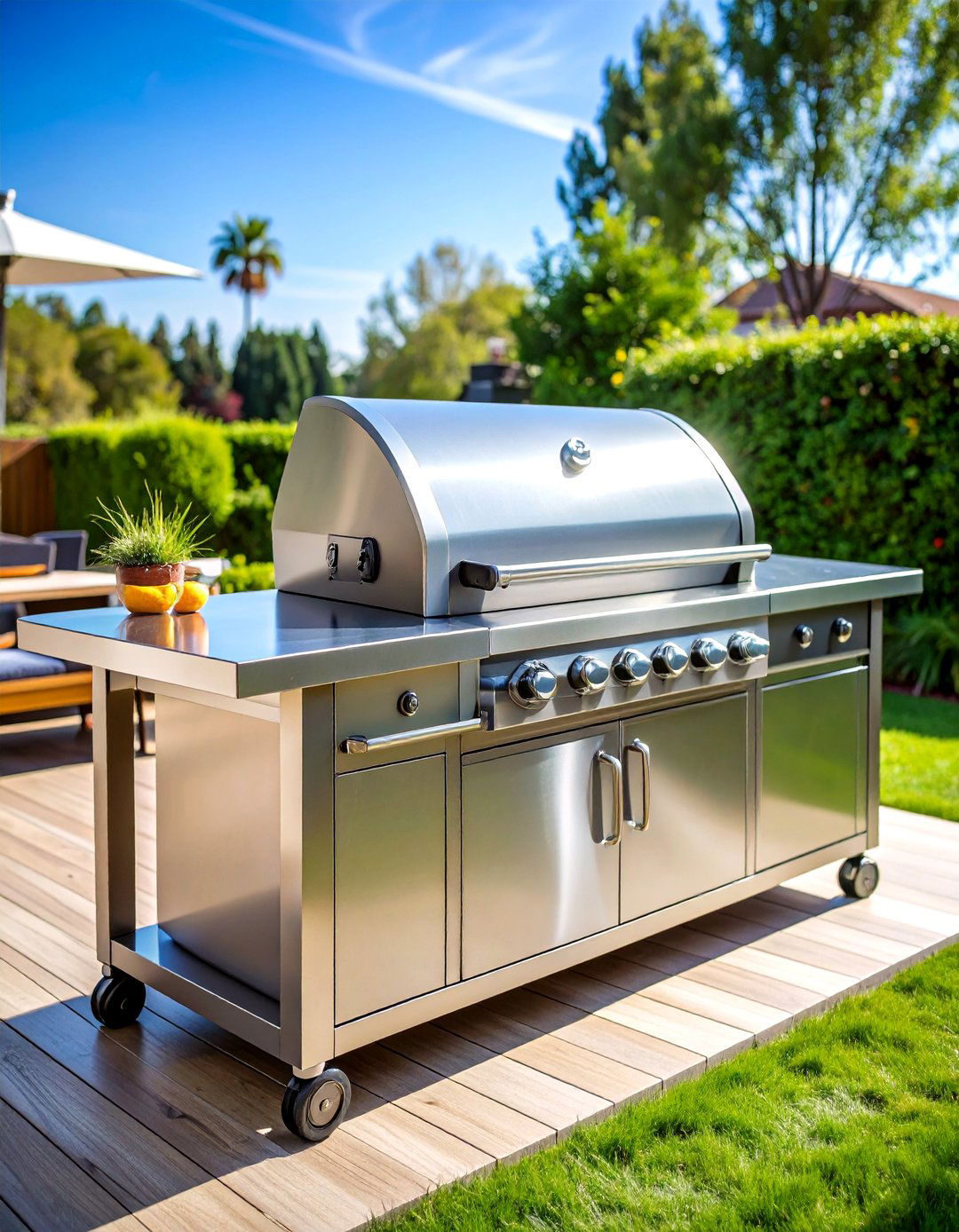 Stainless Steel BBQ Island with Professional Appearance - 24 Bbq Island Ideas