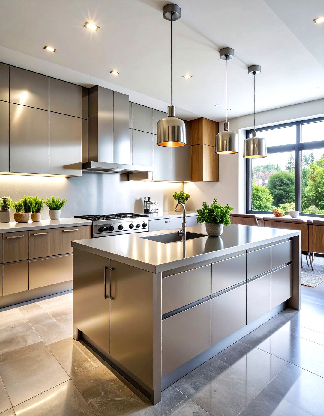 Stainless Steel Brushed Finish Splashback - 24 Kitchen Splashback Ideas