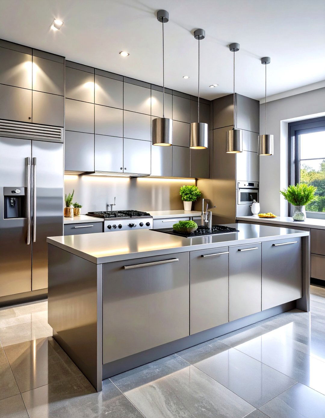 Stainless Steel Modern Backsplash with Professional Appeal - 24 Kitchen Backsplash Ideas