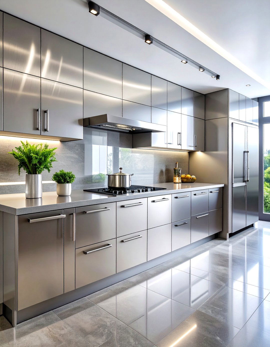 Stainless Steel Modern Kitchen Doors - 24 Kitchen Door Design Ideas