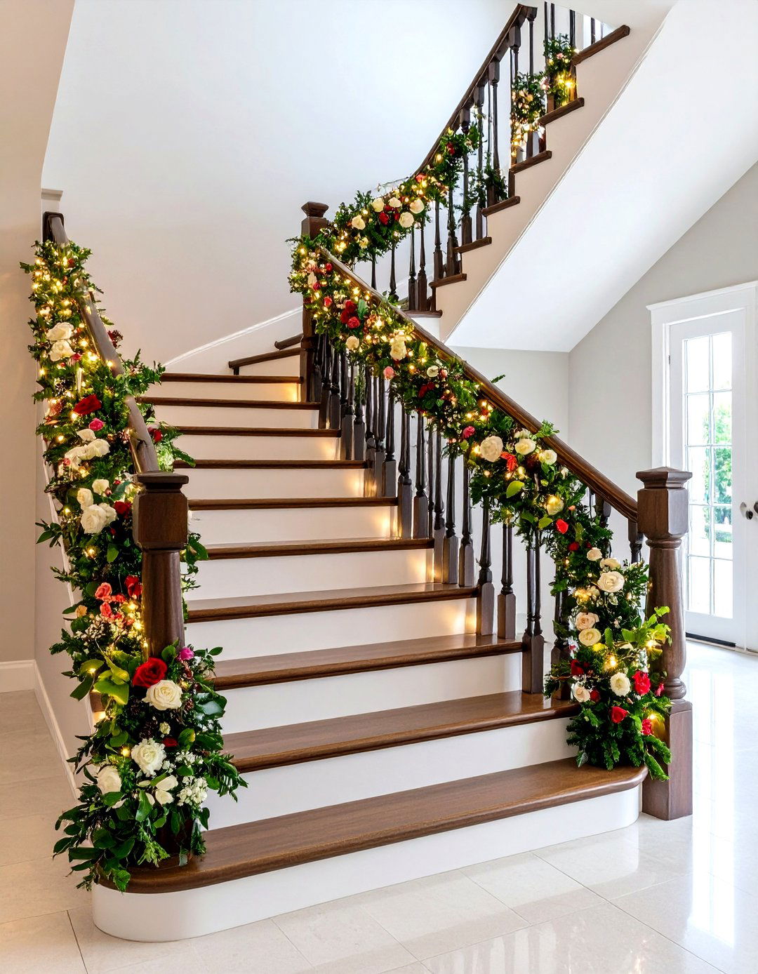 Staircase Garland Decorations - 24 Mother's Day Decoration Ideas