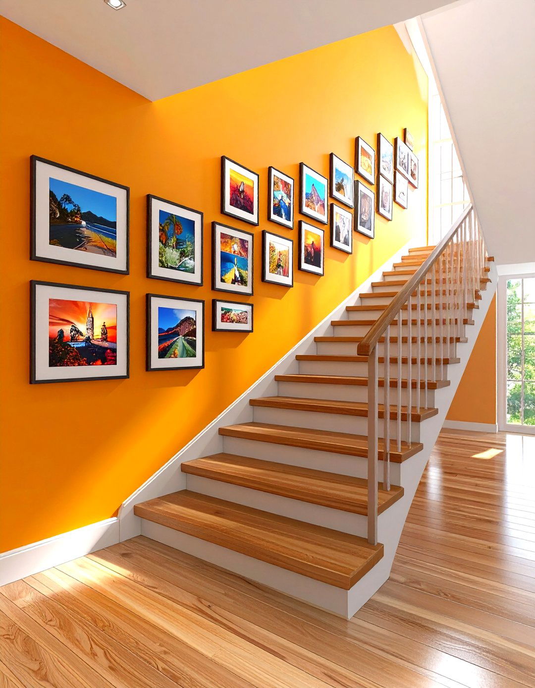 Stairway Ascending Gallery - 24 Wall Collage Ideas