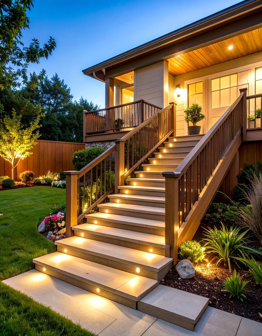 Stairway Safety Navigation Lighting - 24 Backyard Lighting Ideas