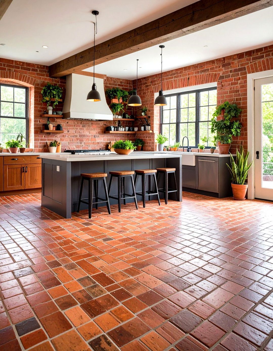 Stamped Brick Pattern Concrete Floors - 24 Concrete Floor Ideas