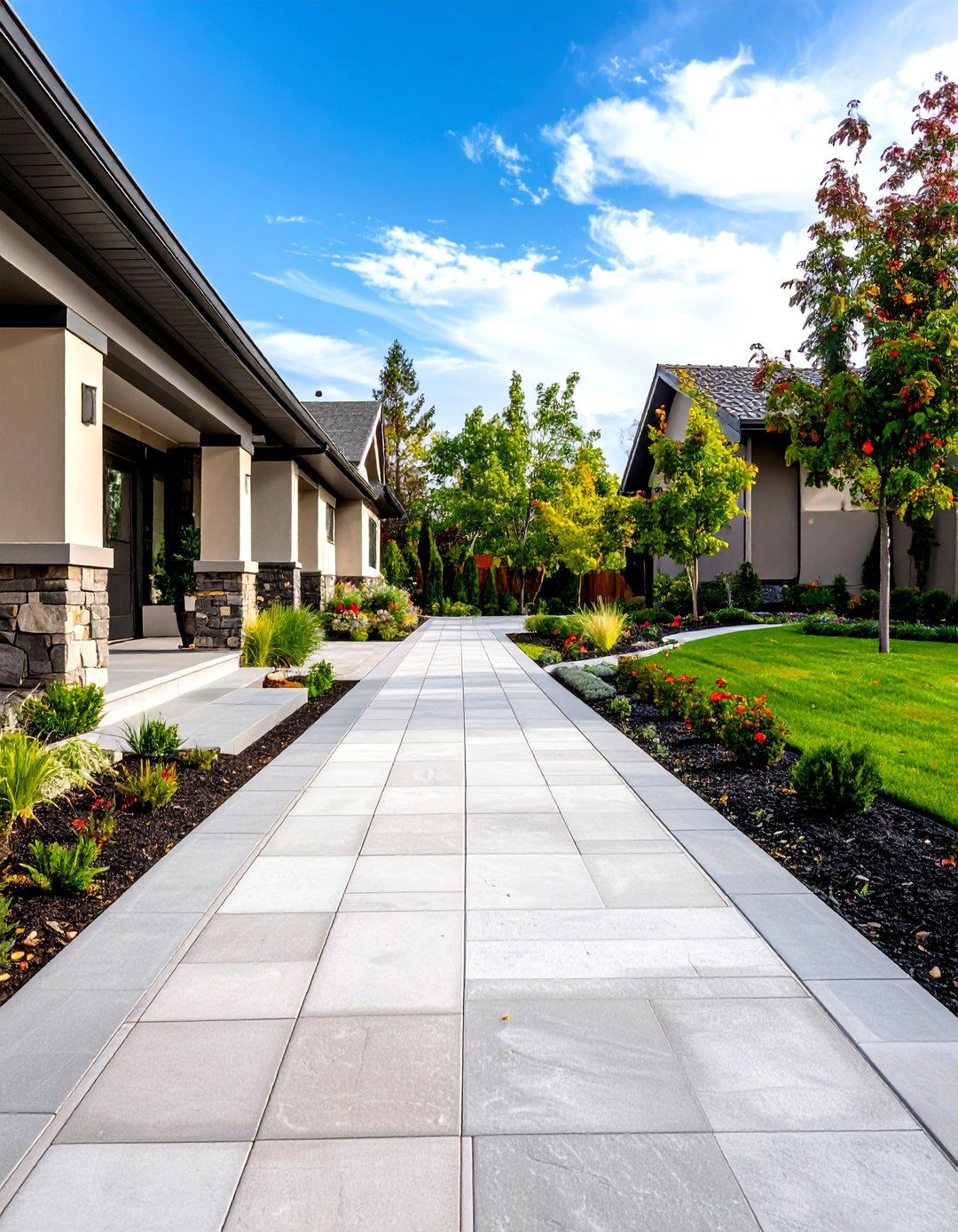 Stamped Concrete Decorative Finish - 24 Front Walkway Ideas