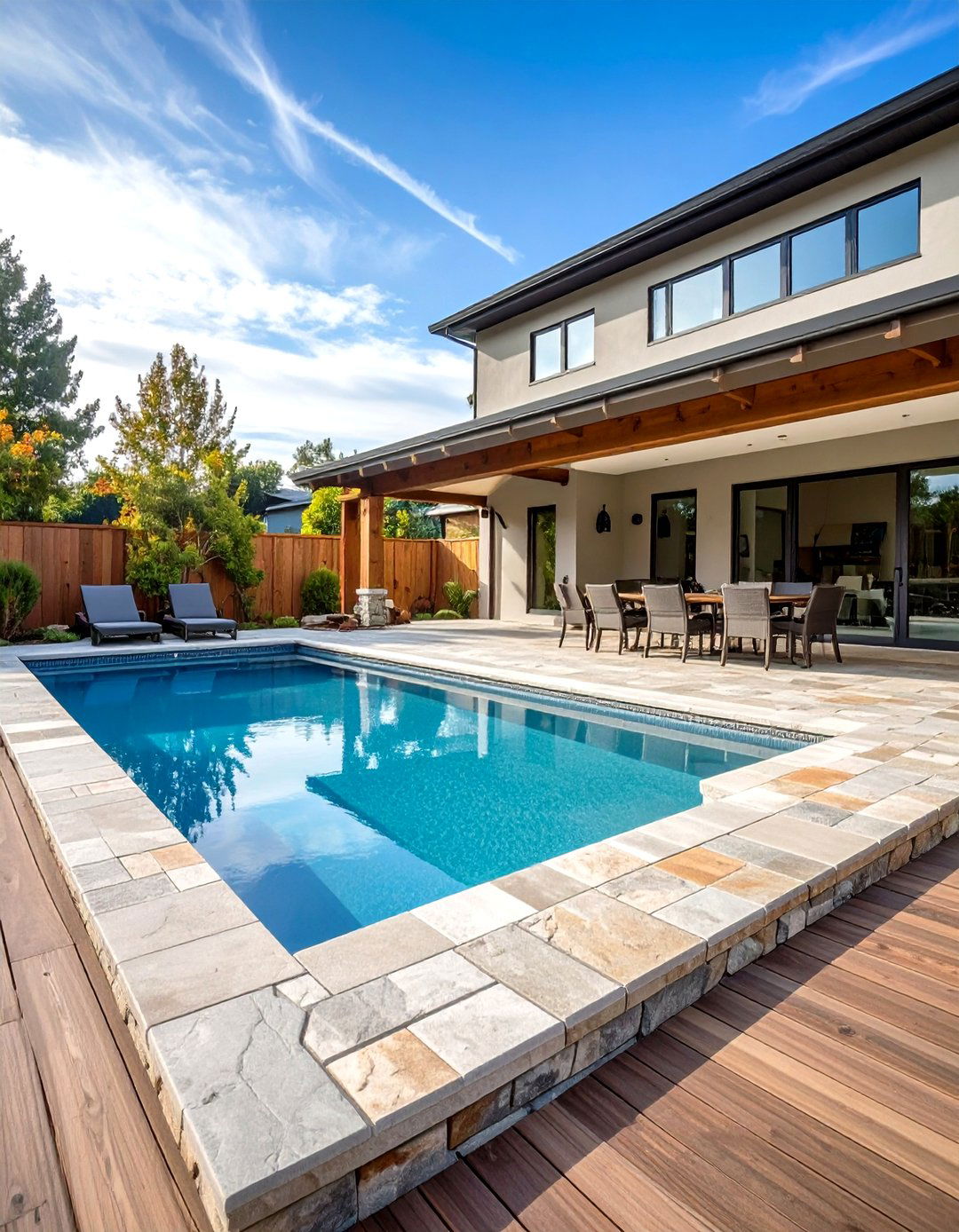 Stamped Concrete Pool Deck Pattern Design - 24 Pavers Around Pool Ideas