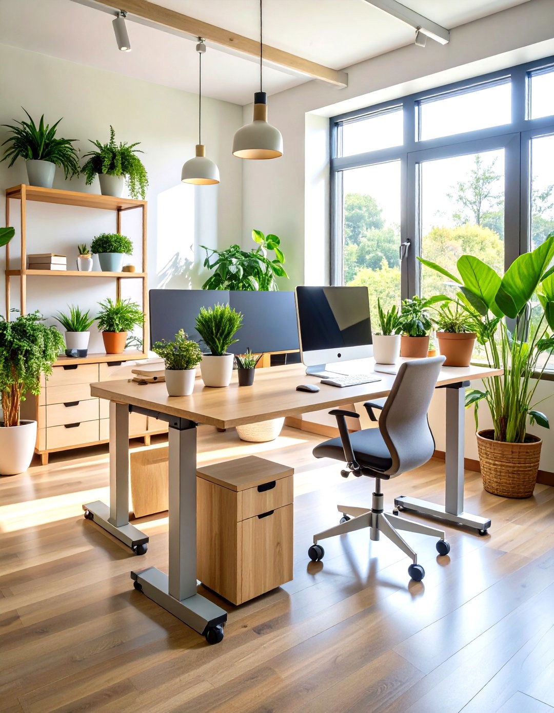 Standing Desk Wellness Hub - 24 Home Office for Couples Ideas and Designs