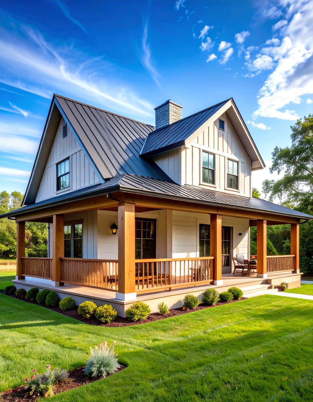 Standing Seam Modern Farmhouse Style - 24 Metal Roof Porch Design Ideas