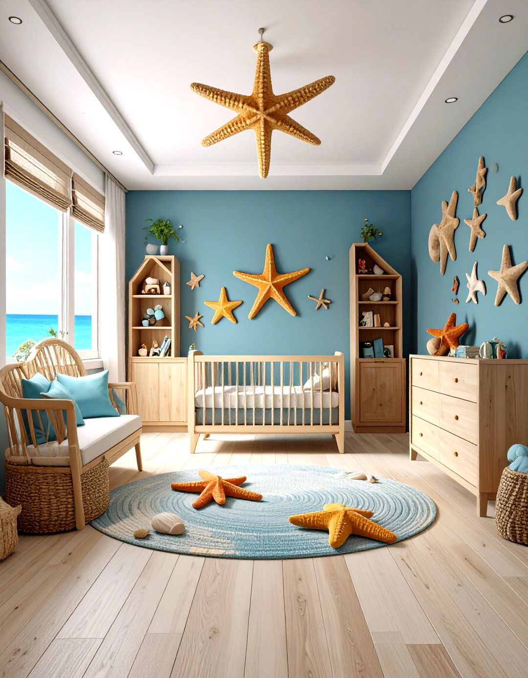 Starfish Tide Pool Nursery - 24 Ocean-themed Nursery Ideas
