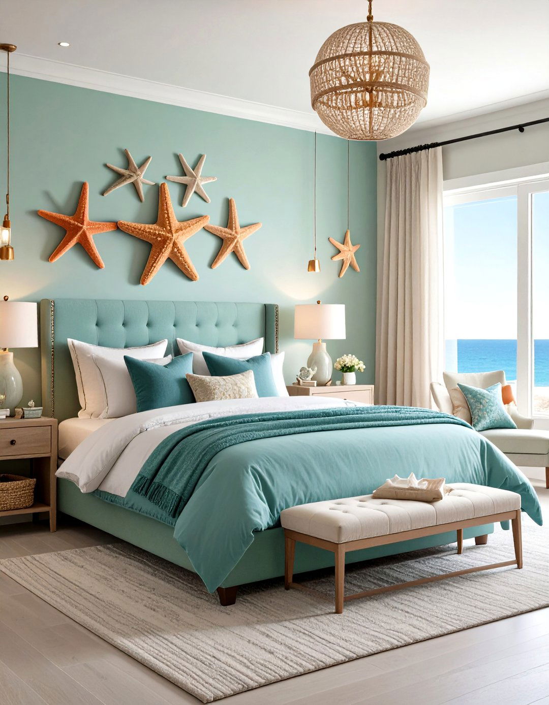 Starfish and Sea Anemone Bedroom - 24 Beach Themed Bedroom Ideas