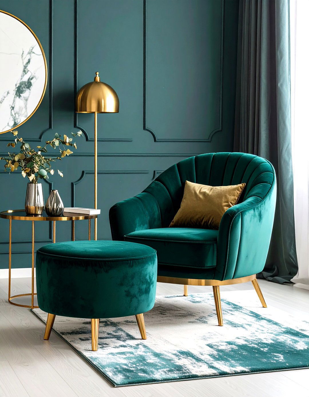 Statement Accent Chairs With Ottomans - 24 Living Room Furniture Ideas