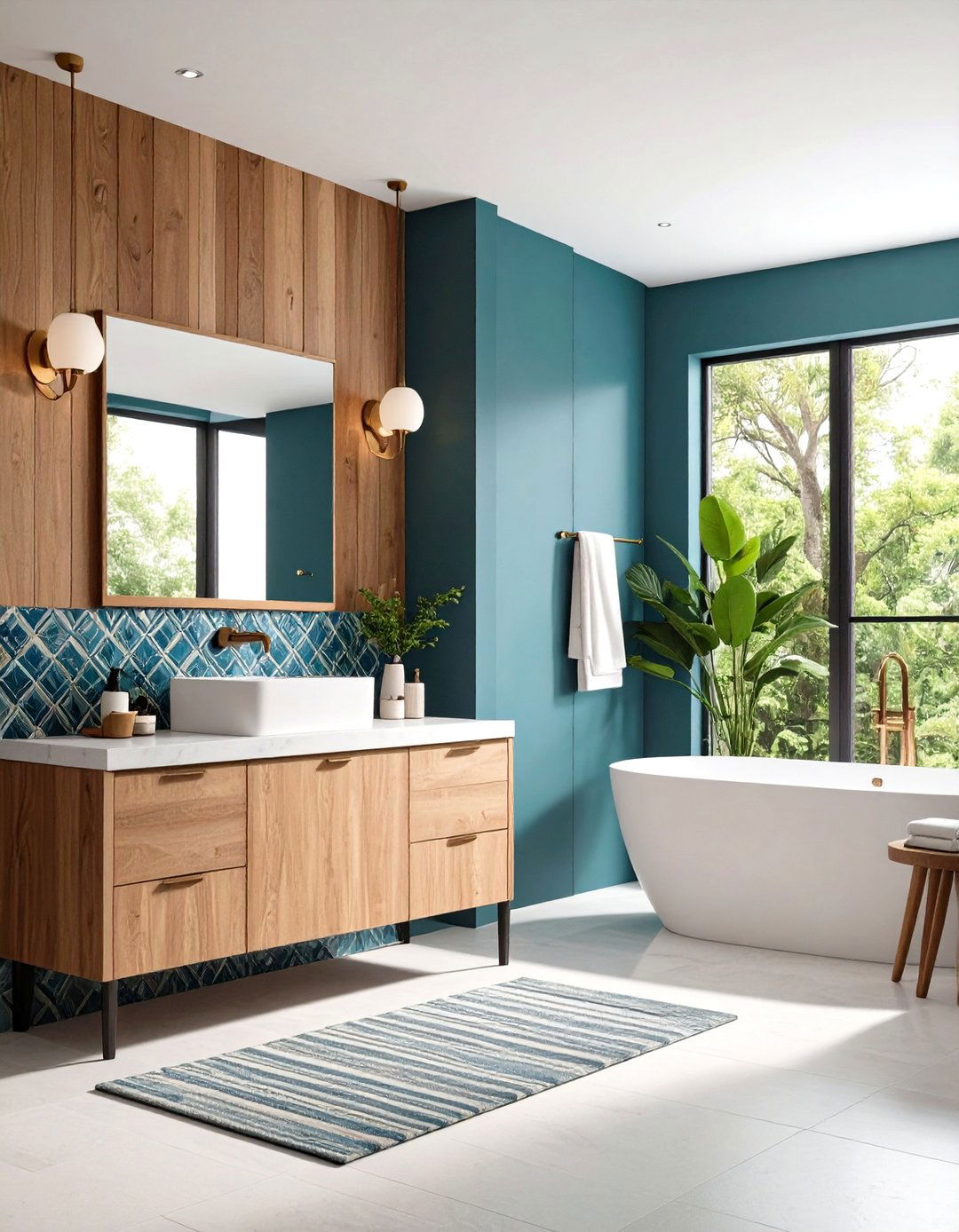 Statement Feature Walls - 24 Small Ensuite Design Ideas