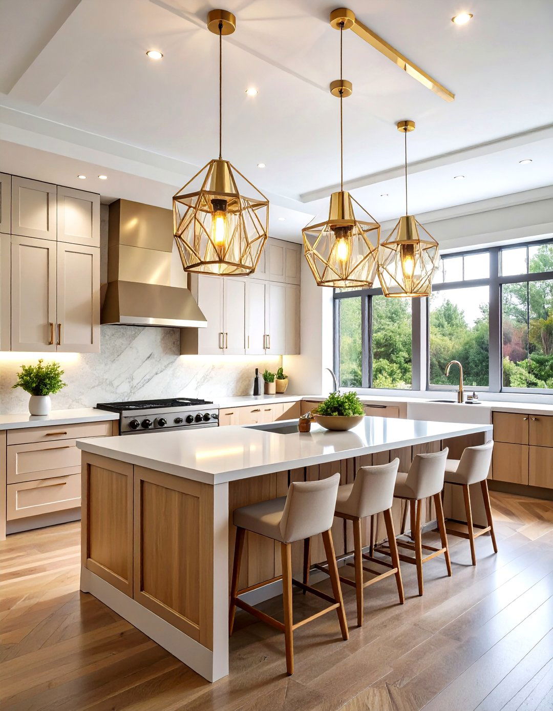 Statement Lighting Fixtures - 24 Art Deco Kitchen Ideas