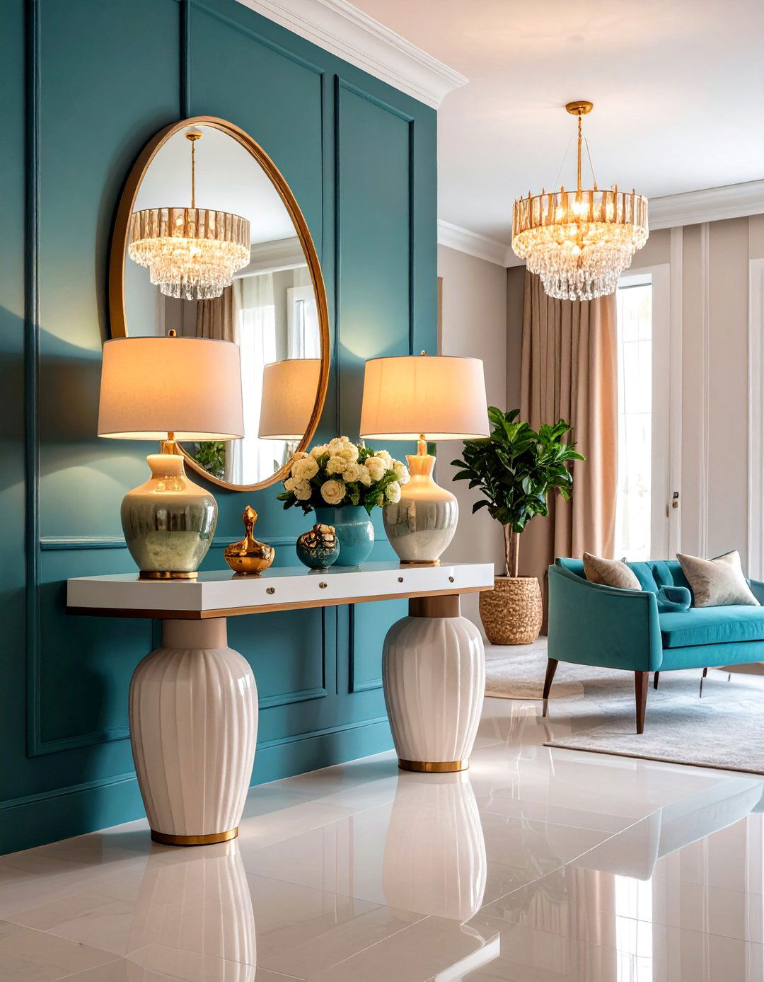 Statement Lighting Focus Design - 24 entryway table decor ideas