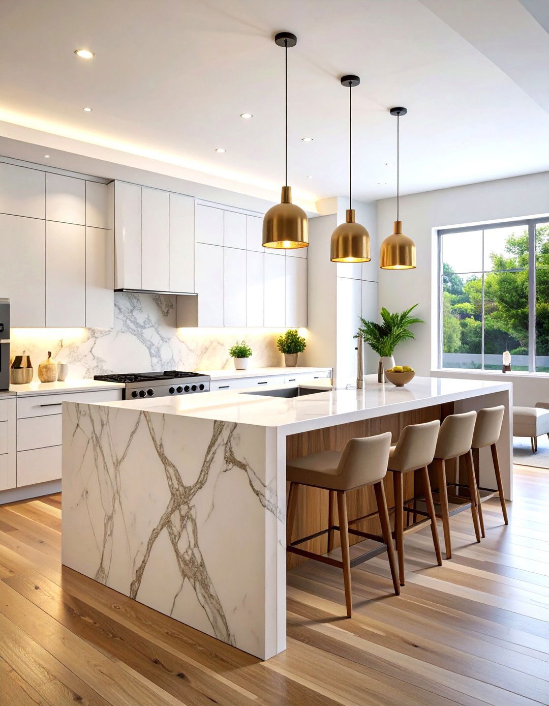 Statement Natural Stone Islands - 24 Luxury Kitchen Ideas
