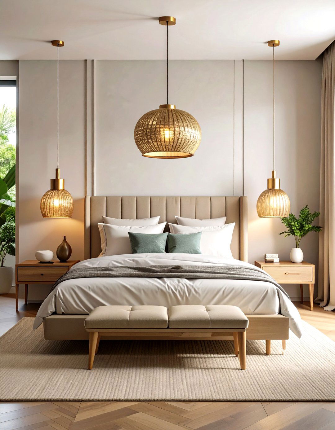 Statement Pendant Lighting - 24 luxury modern bedroom ideas
